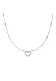 Collana Donna In Acciaio Con Cuore E Zircone - Luca Barra