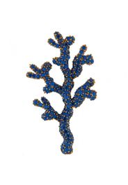 Orecchino Corallo Argento Zirconi Blu Rodio Nero - Myj