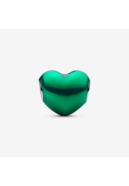 Charm Cuore Metallico Verde