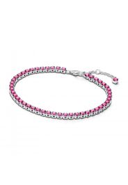 Bracciale Tennis Cristalli Rosa Scuro