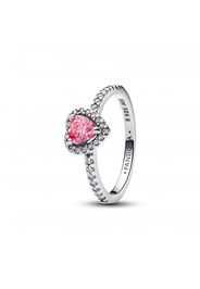 Anello Cuore in Rilievo Rosa