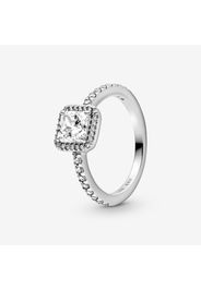 Anello Punto Luce scintillante con pietra quadrata