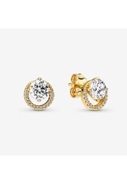 Sparkling Round Halo Stud Orecchini