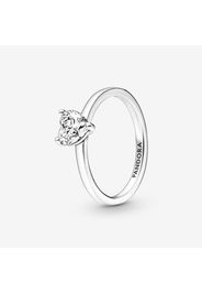Sparkling Heart Solitaire Ring
