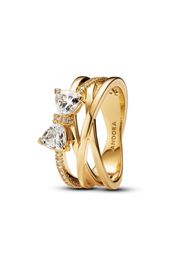 Anello Fascia Intrecciata Sottile con Fiocco Luminoso