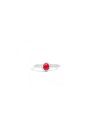 Anello Donna Re Carlo Solitario Oro Bianco 18 Kt Iris Rubino 0,34 Ct Diamanti 0,08 Ct G Vs R33Cg251/Rb