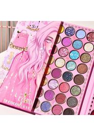 Palette trucco Kevin&Coco 72 colori - Ombretti brillanti, opachi e satinati - Design glamour con illustrazione di ragazza e accessori - Include fard e