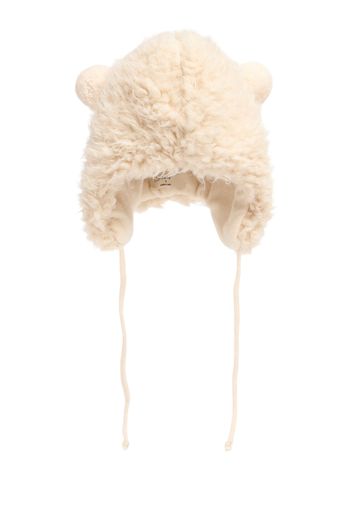 Cappello In Teddy Sintetico Con Pompom