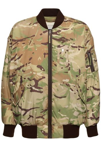 Bomber In Nylon Camouflage Con Stampa