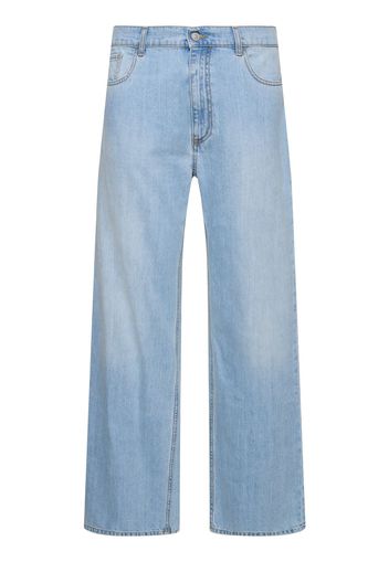 Jeans Larghi In Denim / Fibbia