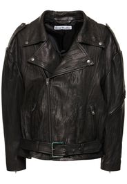 Giacca Biker Oversize In Pelle