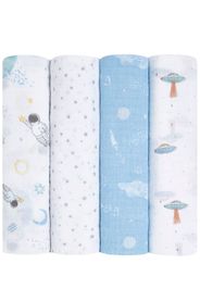 Set Of 4 Printed Cotton Muslin Swaddles