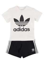 T-shirt E Shorts In Misto Cotone Con Logo