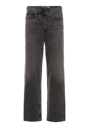 Jeans Dritti Criss Cross In Cotone