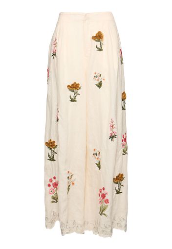 Piñon Printed Linen Wide Leg Pants