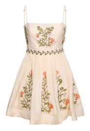 Sapucai Flowers Linen Mini Dress