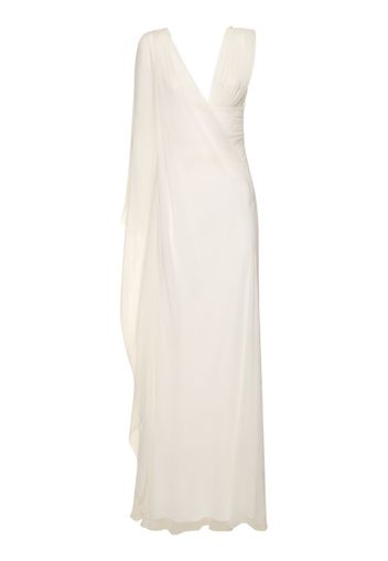 Draped Chiffon Long Dress