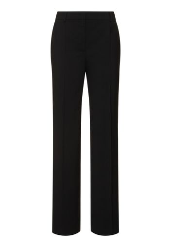 Pantaloni Dritti In Lana Stretch