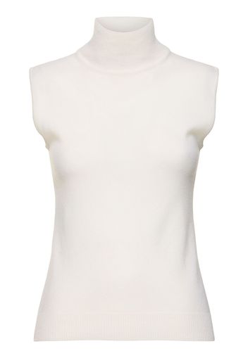 Top Senza Maniche In Maglia Di Lana E Cashmere