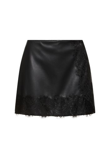 Skort In Pelle E Spina Di Pesce