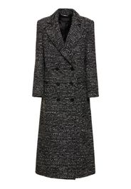 Cappotto Doppiopetto Lungo In Tweed Di Lana