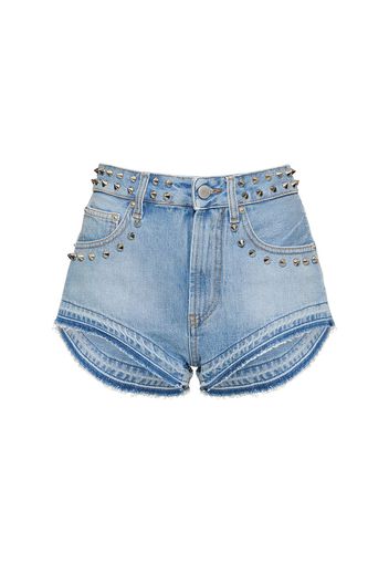 Shorts In Denim Con Borchie