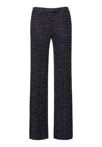 Pantaloni Vita Bassa In Tweed / Paillettes