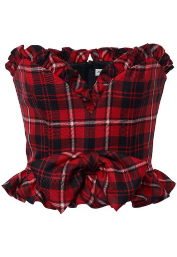 Bustier In Lana Tartan Con Fiocco