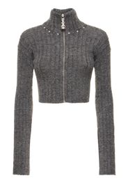 Cardigan Crop In Maglia Di Misto Mohair