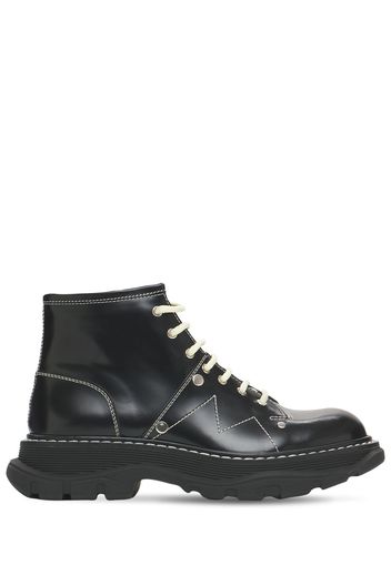 40mm Tread Brushed Leather Combat Boots