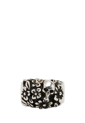 Anello Floral Skull In Ottone