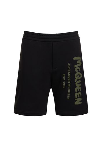 Shorts In Felpa Di Cotone Con Logo