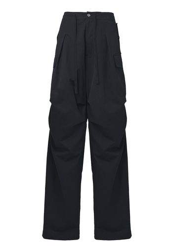 Pleated Technical Cotton Cargo Pants