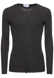 Cardigan Henley In Seta Fine