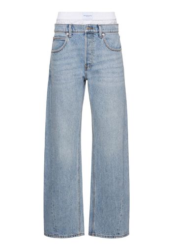 Jeans Balloon Vita Alta In Denim Di Cotone