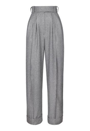 Pantaloni Pied De Poule Con Pinces