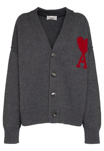 Cardigan Oversize In Lana Con Logo