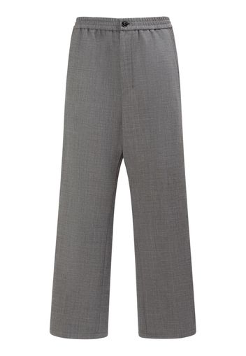 Pantaloni Dritti In Misto Lana