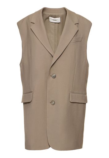 Gilet Oversize In Lana / Due Bottoni