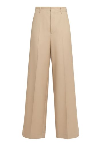 Pantaloni Larghi In Gabardina Di Lana