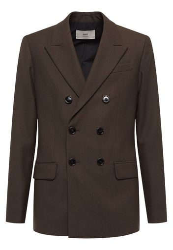 Blazer Doppiopetto In Gabardina Di Lana