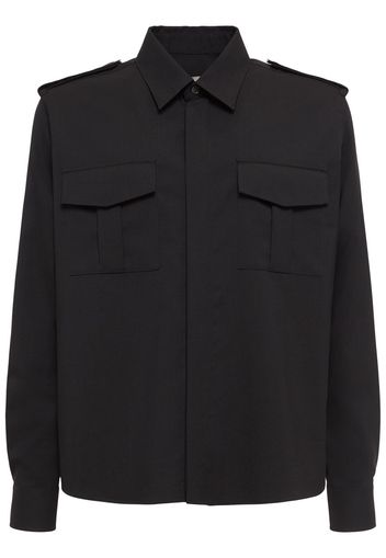 Camicia Military In Tela Di Lana