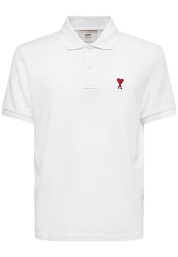 Polo In Cotone Piqué Con Ricamo Logo