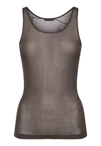 Tank Top Trasparente In Misto Cotone