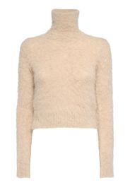 Maglia Collo Alto In Misto Mohair Pettinato