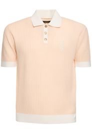 Polo In Misto Lino Con Logo