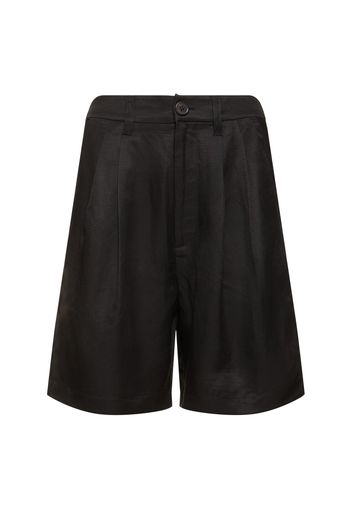 Shorts Carre In Misto Lino