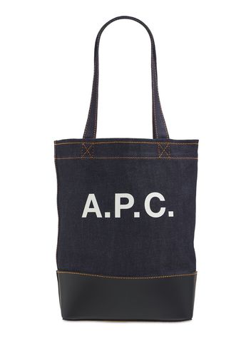 Borsa Shopping Piccola “axel” In Denim E Pelle