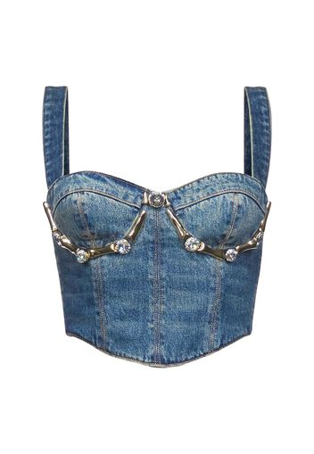 Bustier In Denim Con Decorazioni