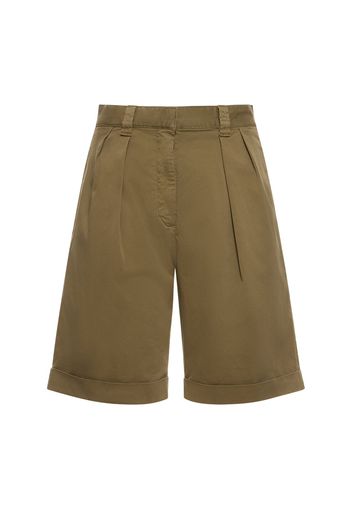 Shorts In Twill Di Cotone Con Pinces